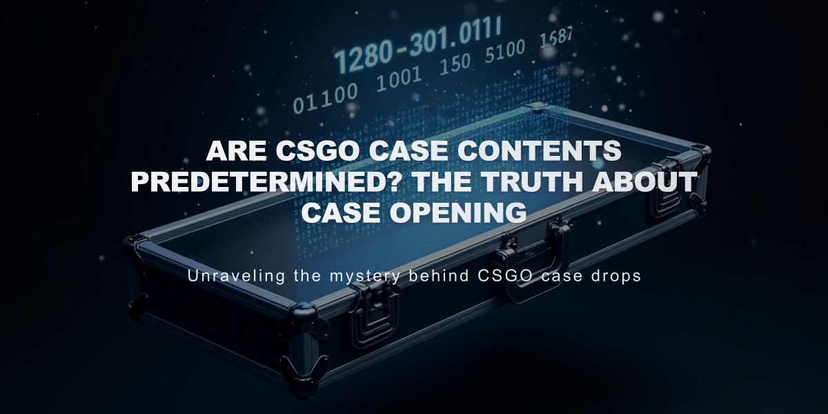 Are CSGO Case Contents Predetermined? The Truth About Case Opening