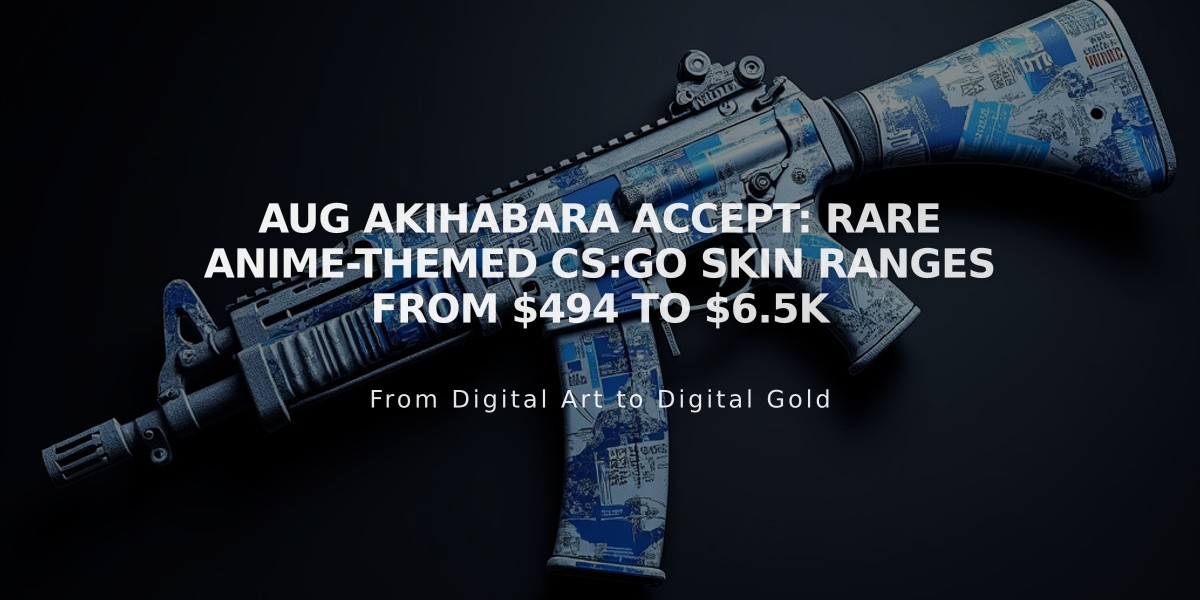 AUG Akihabara Accept: Rare Anime-Themed CS:GO Skin Ranges from $494 to $6.5K