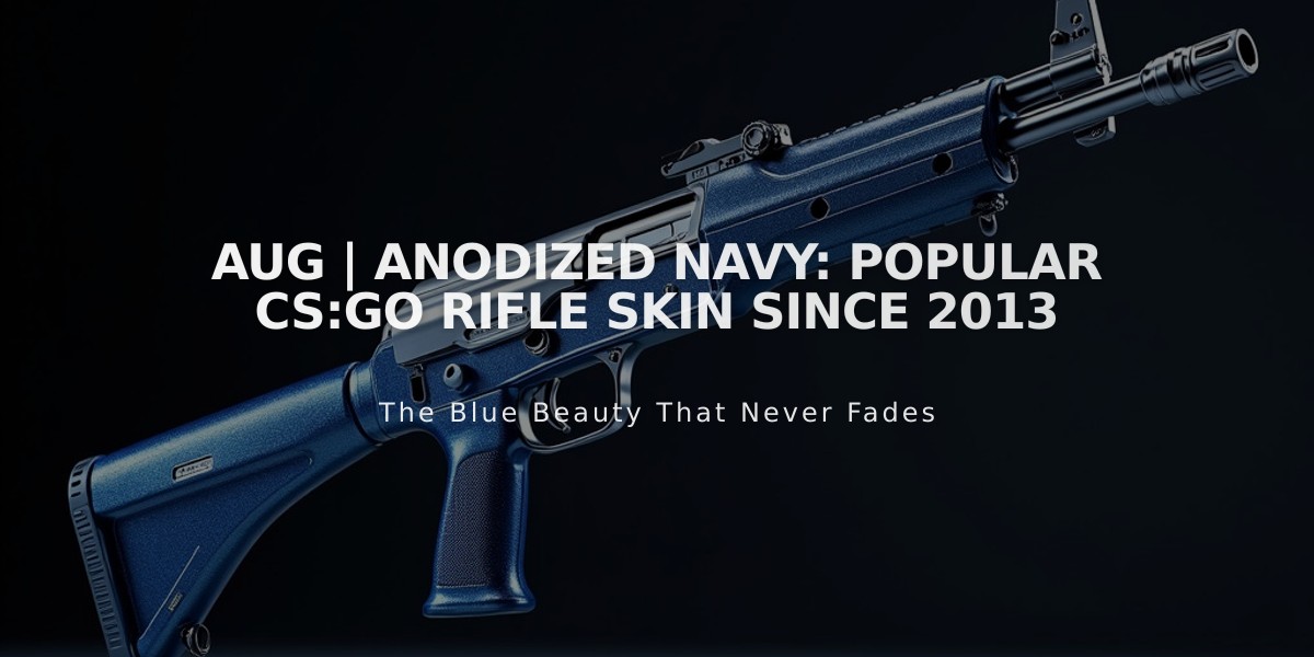 AUG | Anodized Navy: Popular CS:GO Rifle Skin Since 2013