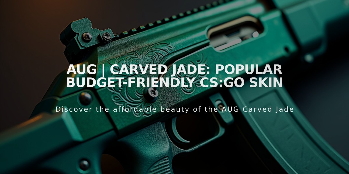 AUG | Carved Jade: Popular Budget-Friendly CS:GO Skin