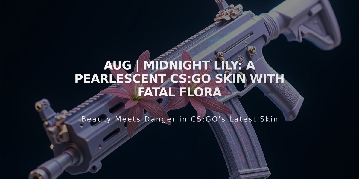 AUG | Midnight Lily: A Pearlescent CS:GO Skin with Fatal Flora