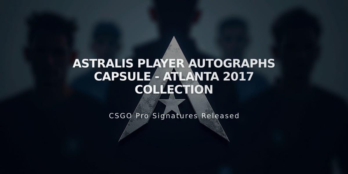 Astralis Player Autographs Capsule - Atlanta 2017 Collection