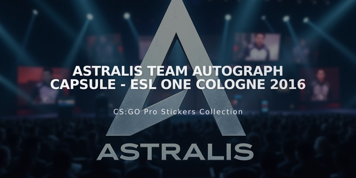 Astralis Team Autograph Capsule - ESL One Cologne 2016