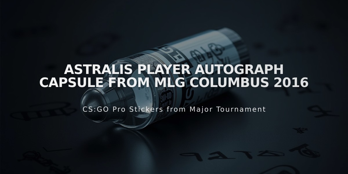 Astralis Player Autograph Capsule from MLG Columbus 2016