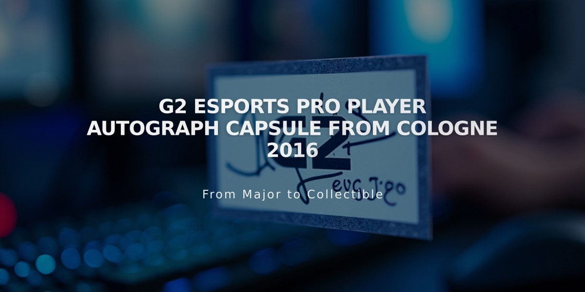 G2 Esports Pro Player Autograph Capsule from Cologne 2016