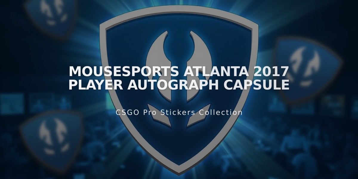 mousesports Atlanta 2017 Player Autograph Capsule