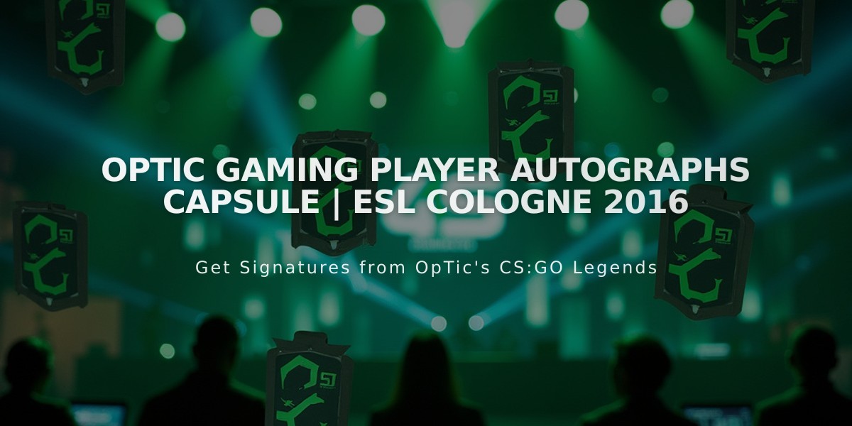 OpTic Gaming Player Autographs Capsule | ESL Cologne 2016