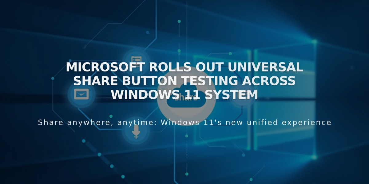 Microsoft Rolls Out Universal Share Button Testing Across Windows 11 System