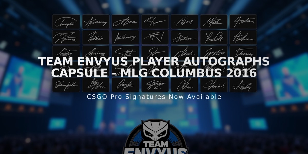 Team EnVyUs Player Autographs Capsule - MLG Columbus 2016