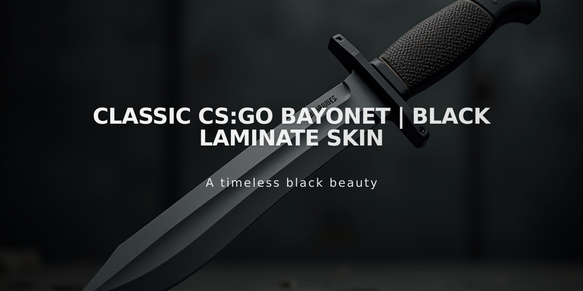 Classic CS:GO Bayonet | Black Laminate Skin