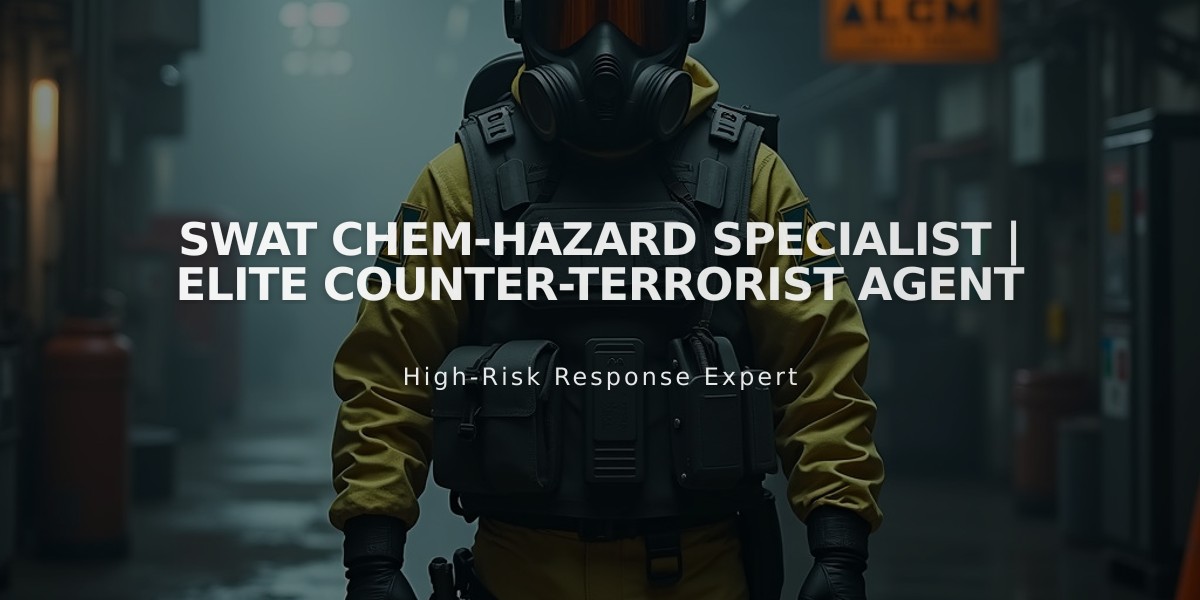 SWAT Chem-Hazard Specialist | Elite Counter-Terrorist Agent