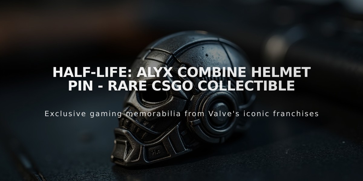 Half-Life: Alyx Combine Helmet Pin - Rare CSGO Collectible