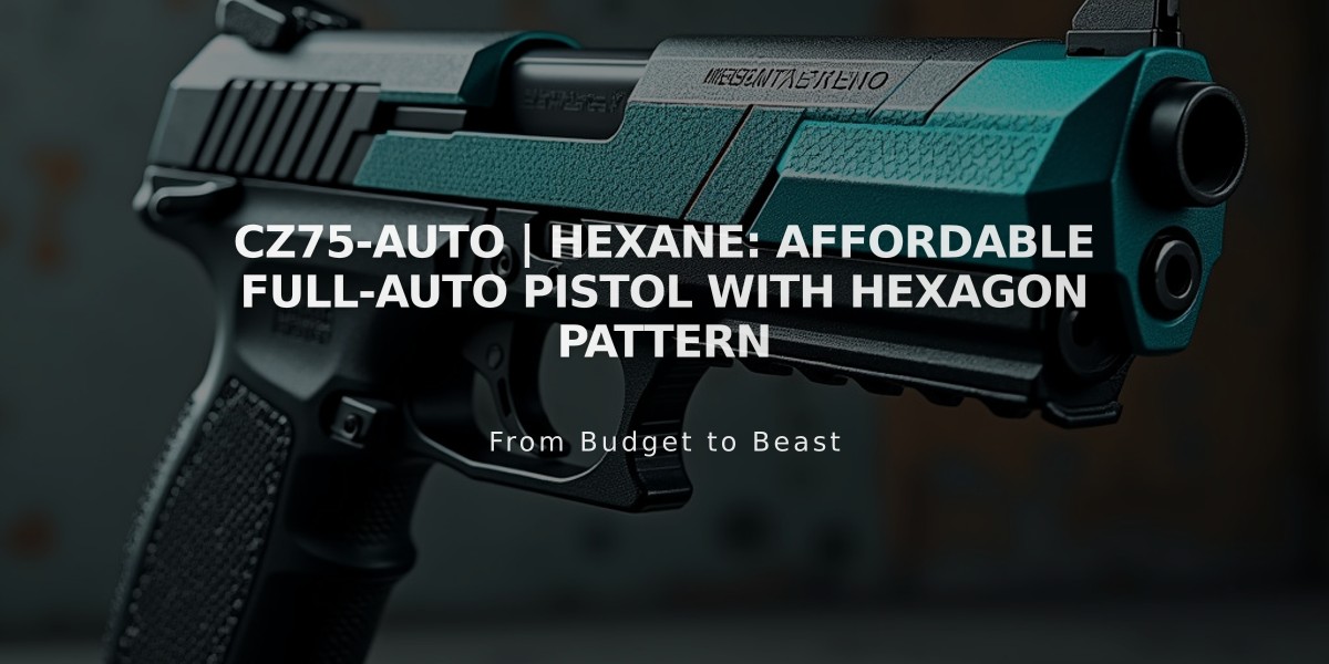 CZ75-Auto | Hexane: Affordable Full-Auto Pistol with Hexagon Pattern