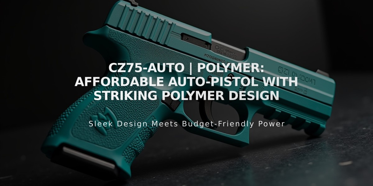 CZ75-Auto | Polymer: Affordable Auto-Pistol with Striking Polymer Design