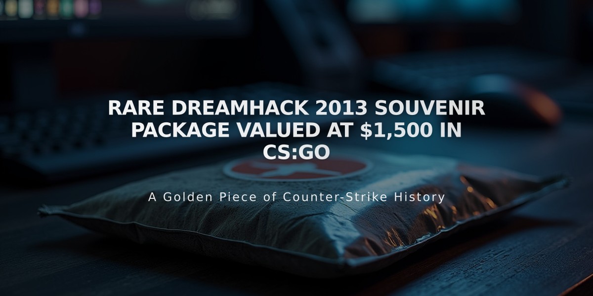 Rare DreamHack 2013 Souvenir Package Valued at $1,500 in CS:GO