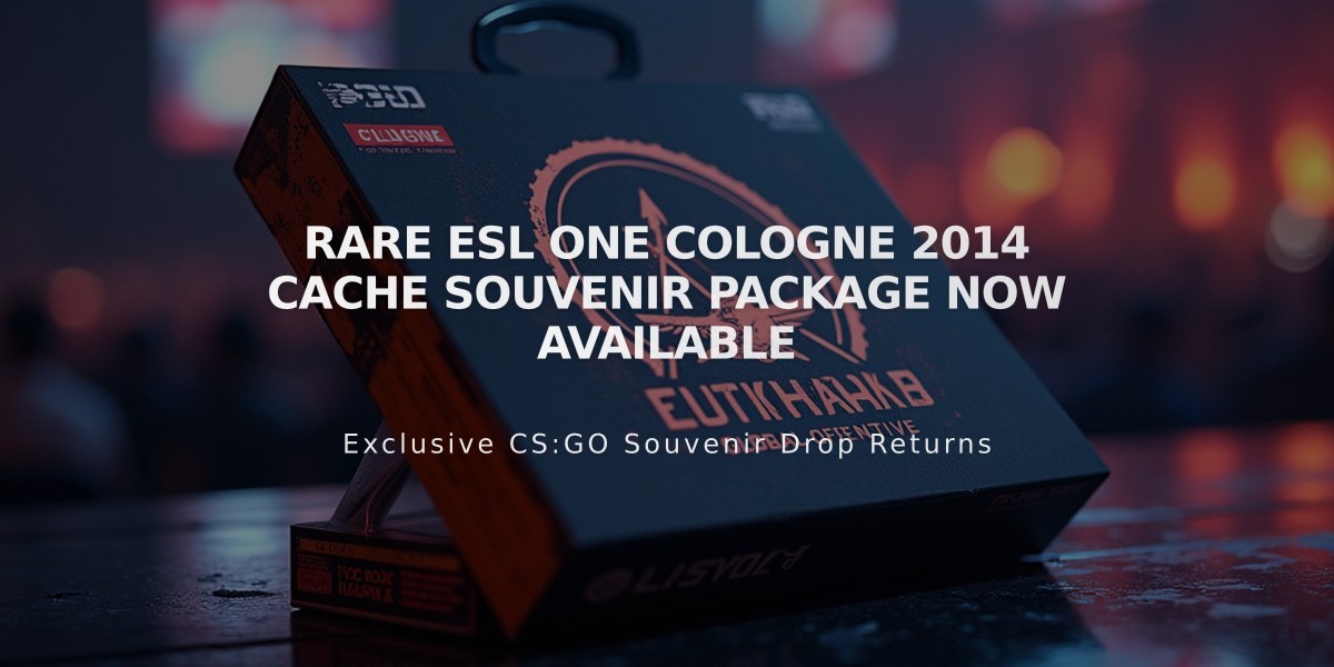 Rare ESL One Cologne 2014 Cache Souvenir Package Now Available