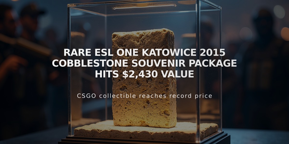 Rare ESL One Katowice 2015 Cobblestone Souvenir Package Hits $2,430 Value