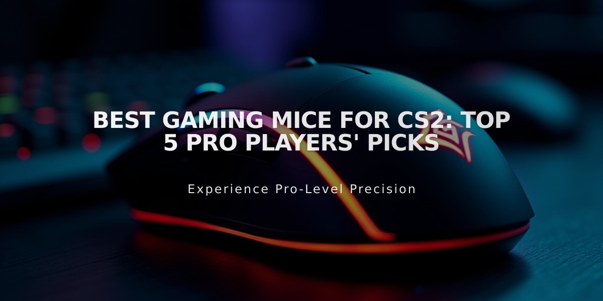 Best Gaming Mice for CS2: Top 5 Pro Players' Picks