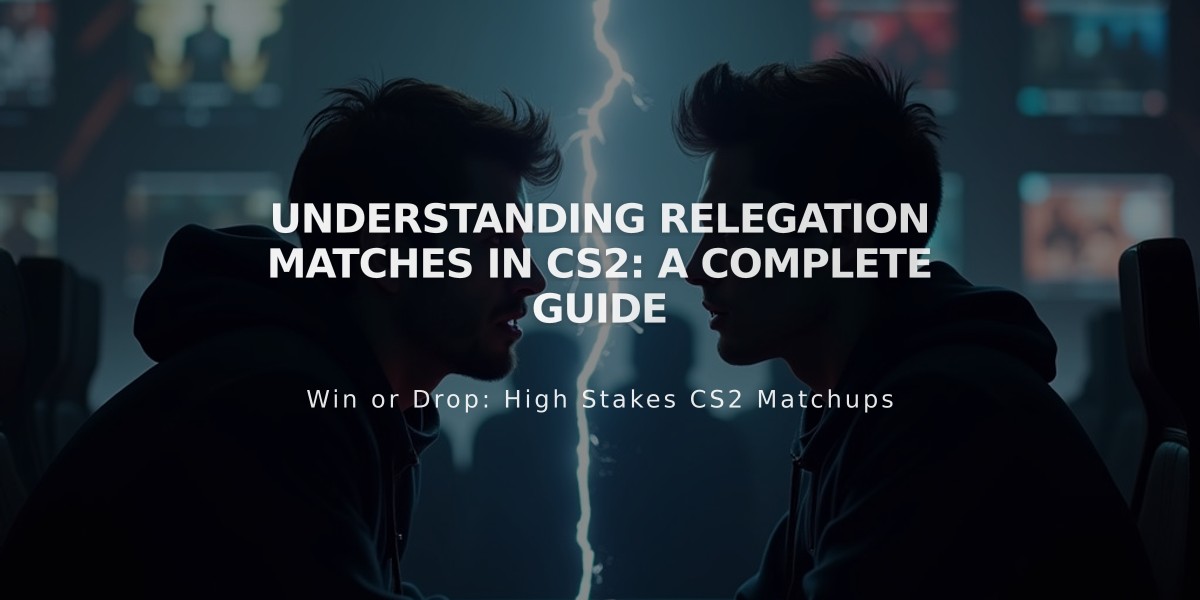 Understanding Relegation Matches in CS2: A Complete Guide