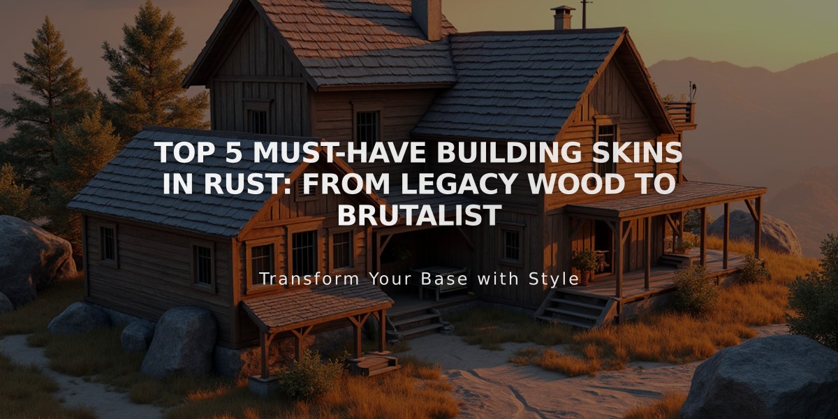 Top 5 Must-Have Building Skins in Rust: From Legacy Wood to Brutalist