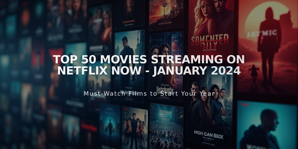 Top 50 Movies Streaming on Netflix Now - January 2024