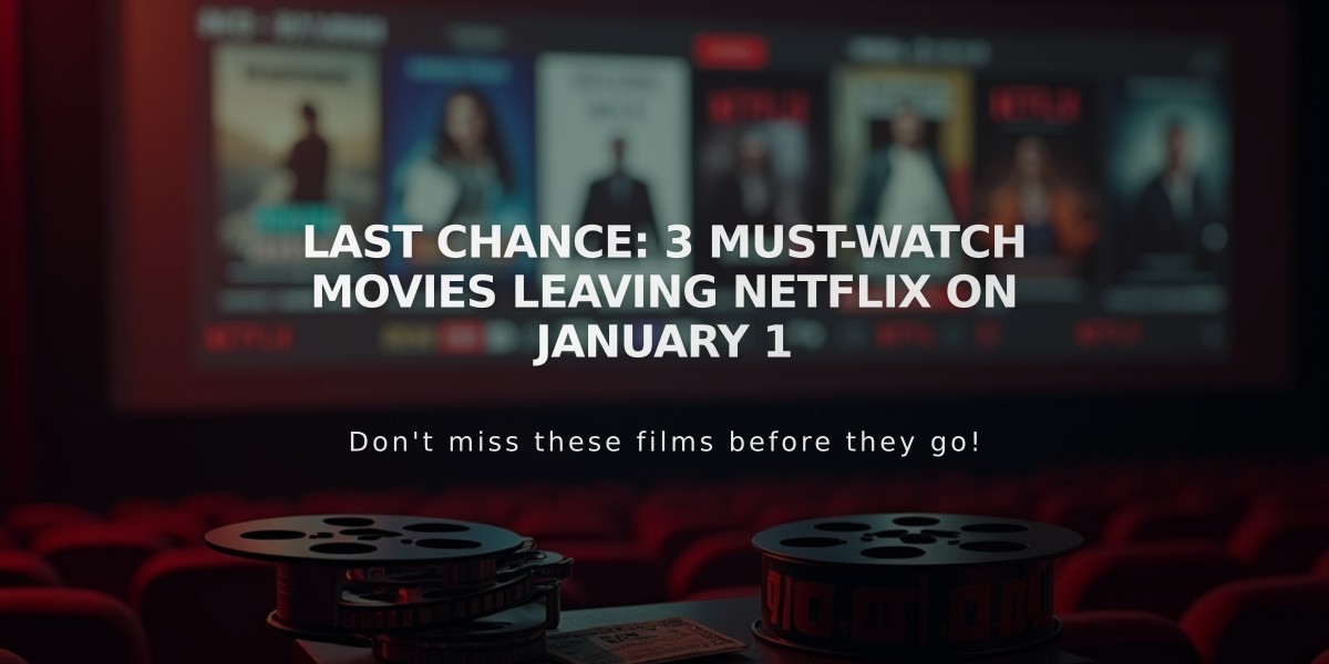 Last Chance: 3 Must-Watch Movies Leaving Netflix on January 1