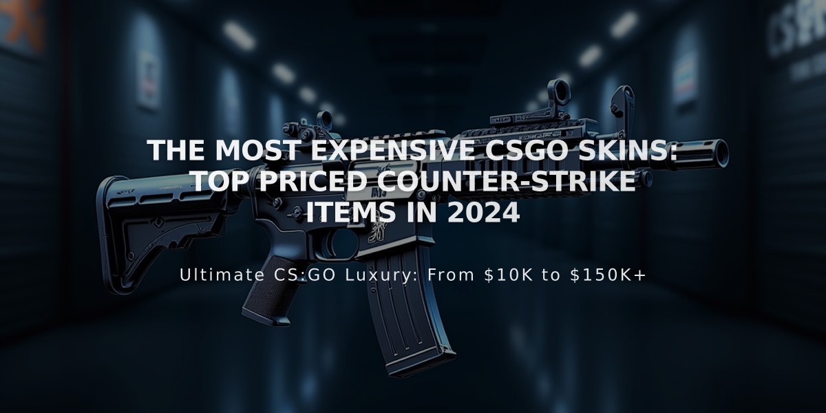 The Most Expensive CSGO Skins: Top Priced Counter-Strike Items in 2024