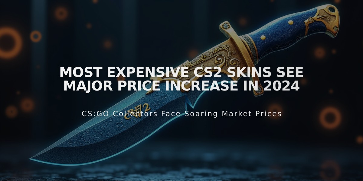 Most Expensive CS2 Skins See Major Price Increase in 2024