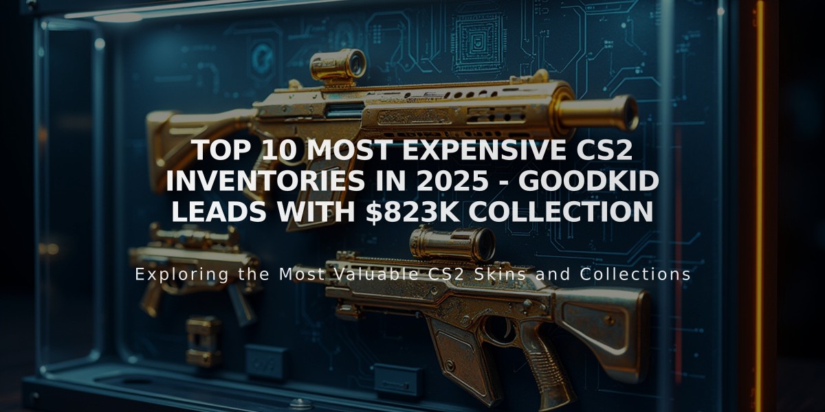 Top 10 Most Expensive CS2 Inventories in 2025 - GOODKID Leads with $823K Collection