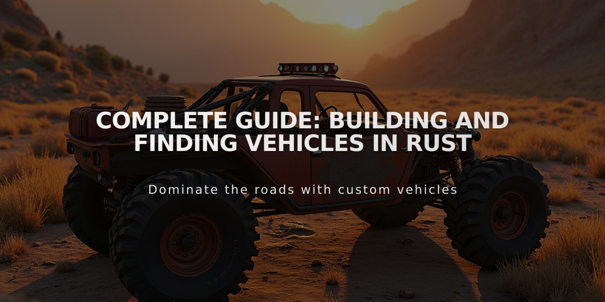 Complete Guide: Building and Finding Vehicles in Rust