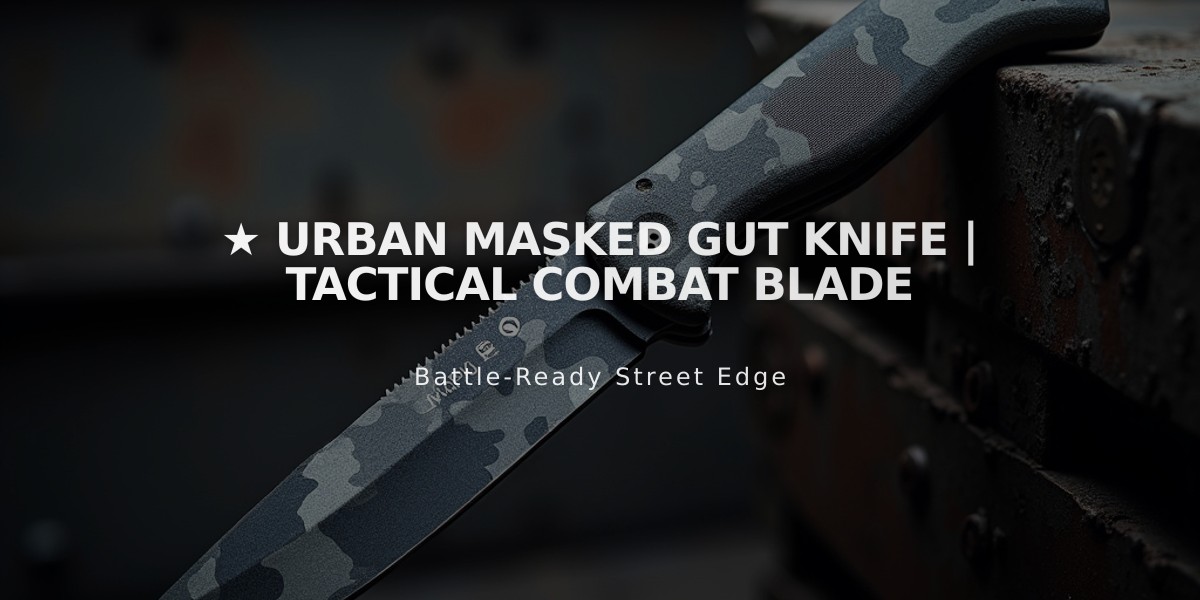 ★ Urban Masked Gut Knife | Tactical Combat Blade