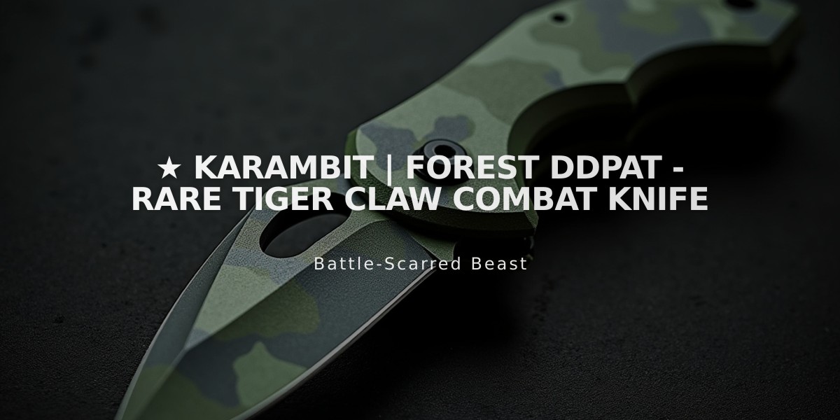 ★ Karambit | Forest DDPAT - Rare Tiger Claw Combat Knife