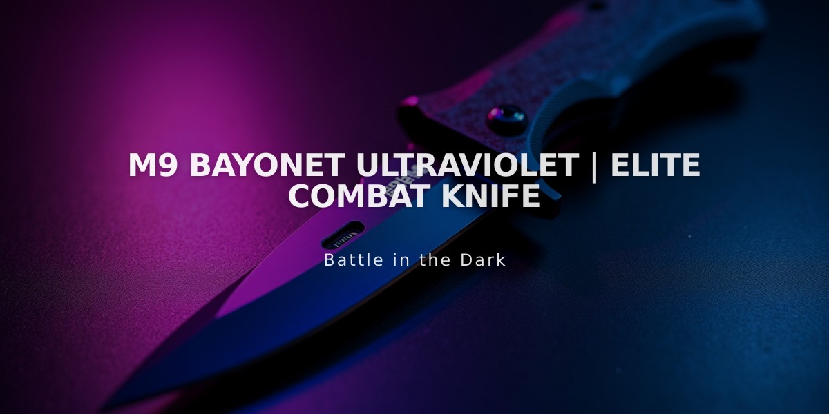 M9 Bayonet Ultraviolet | Elite Combat Knife