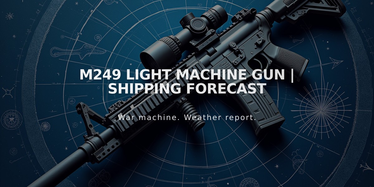 M249 Light Machine Gun | Shipping Forecast