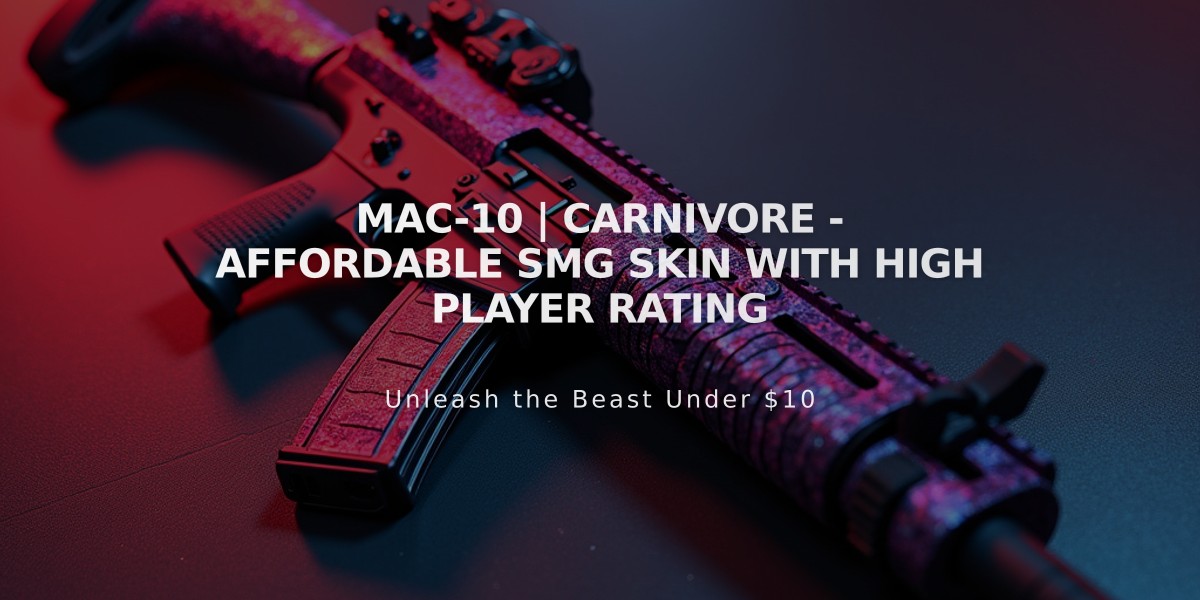 MAC-10 | Carnivore - Affordable SMG Skin with High Player Rating