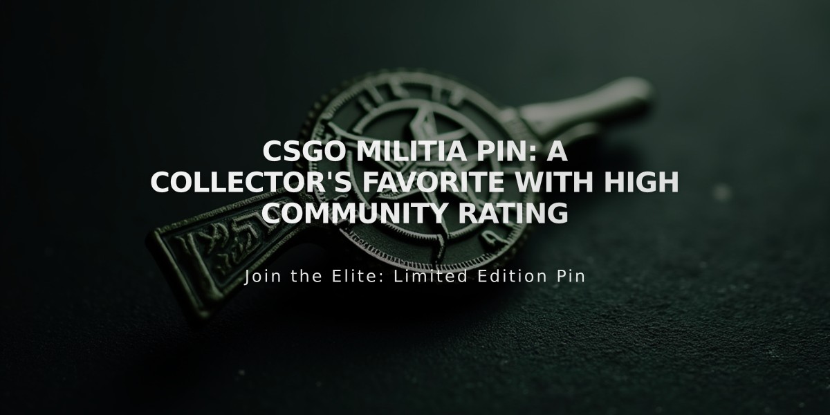 CSGO Militia Pin: A Collector's Favorite With High Community Rating