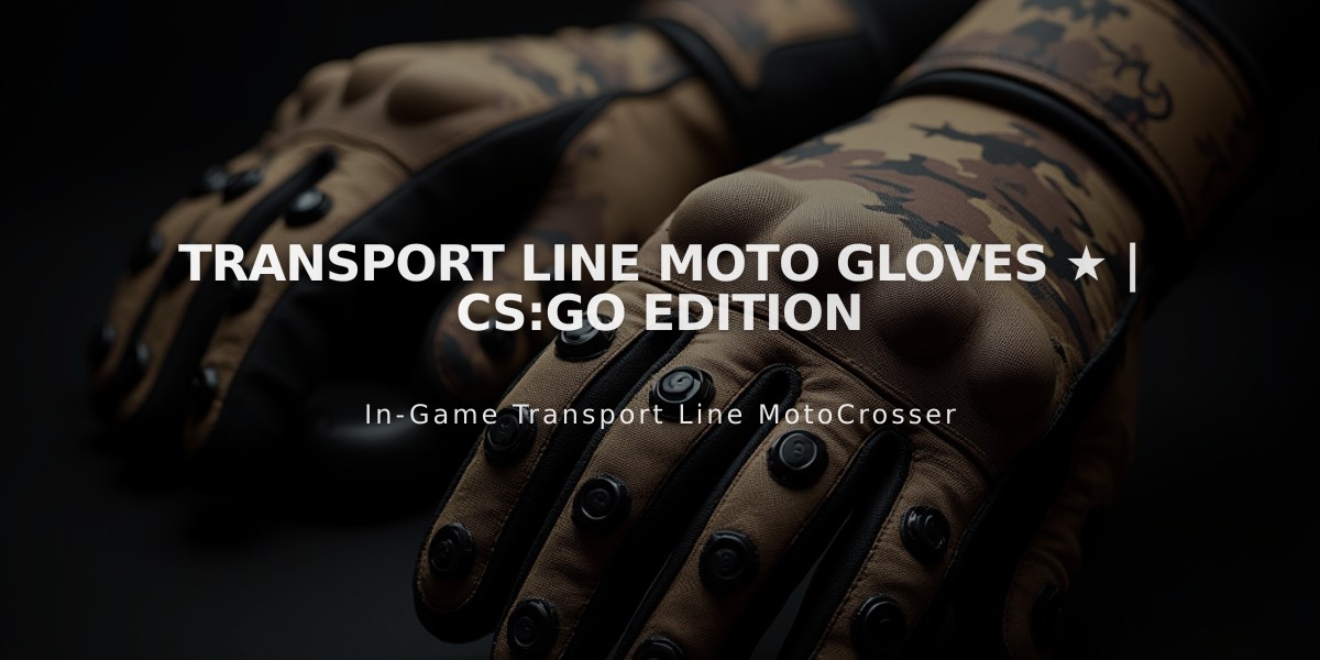 Transport Line Moto Gloves ★ | CS:GO Edition