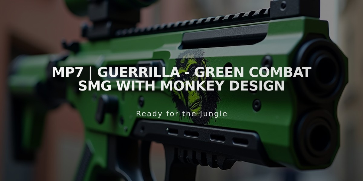 MP7 | Guerrilla - Green Combat SMG with Monkey Design