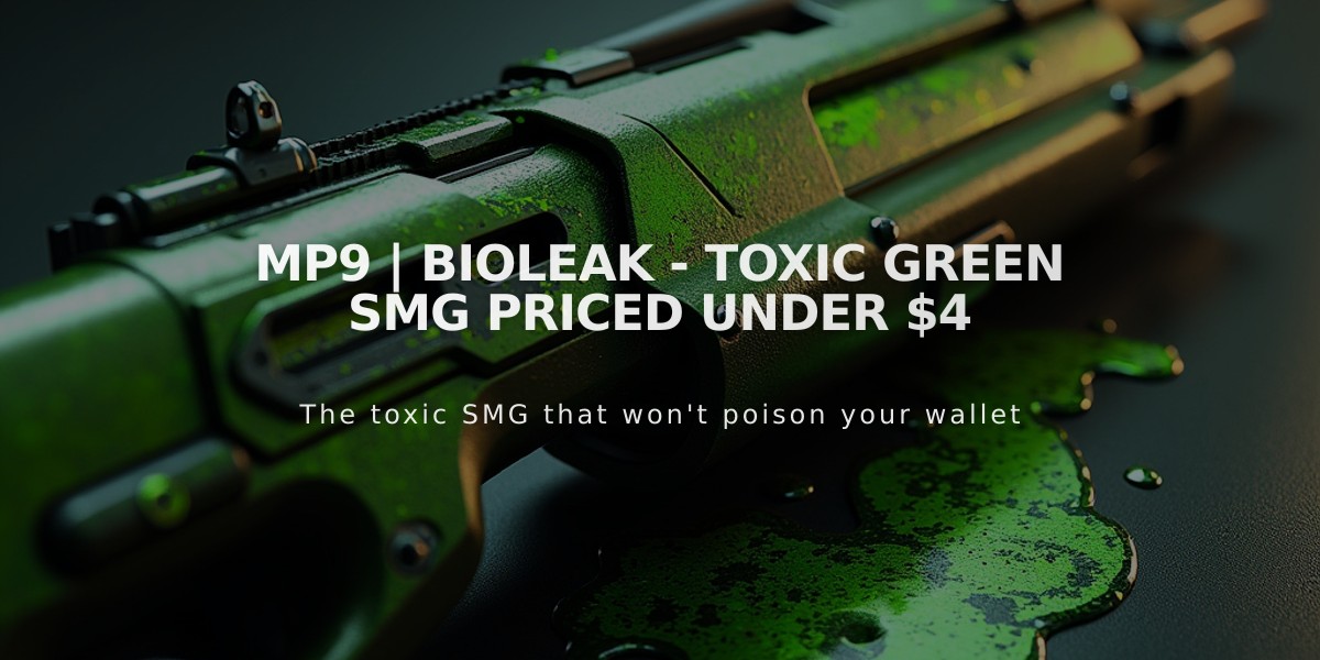 MP9 | Bioleak - Toxic Green SMG Priced Under $4