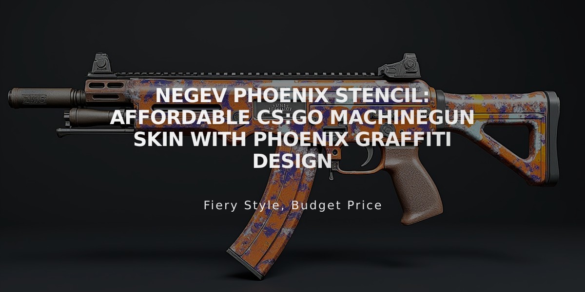 Negev Phoenix Stencil: Affordable CS:GO Machinegun Skin with Phoenix Graffiti Design